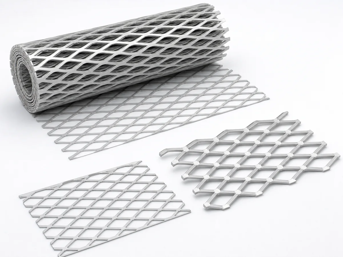 AI-generated reference illustration: Aluminum Expanded Metal Mesh