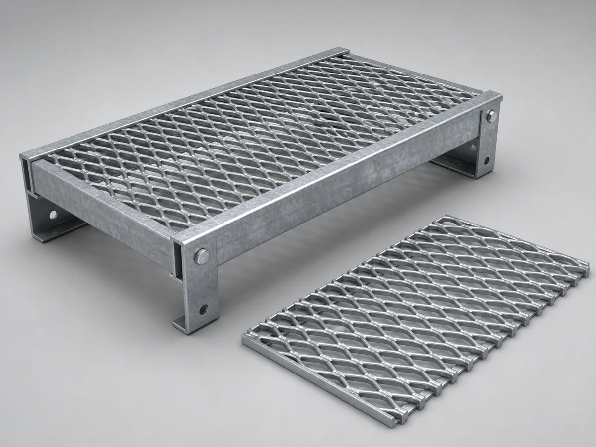 AI-generated reference illustration: Catwalk Expanded Metal Grating
