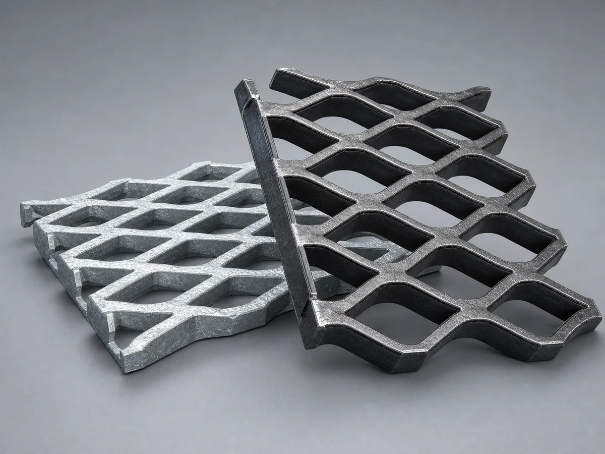 AI-generated reference illustration: Heavy-Duty Expanded Metal Grating