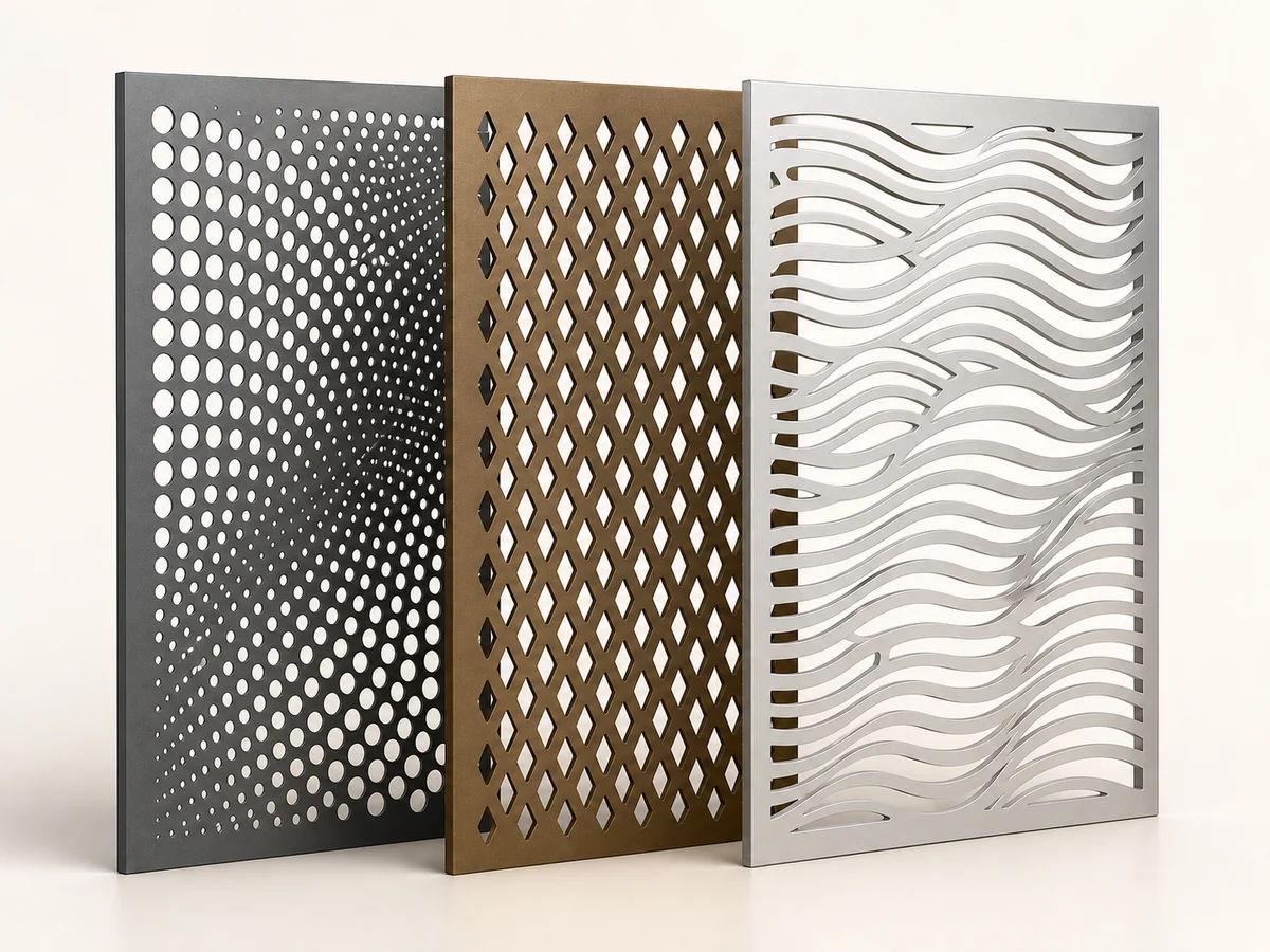 AI-generated reference illustration: Decorative Architectural Perforated Panel