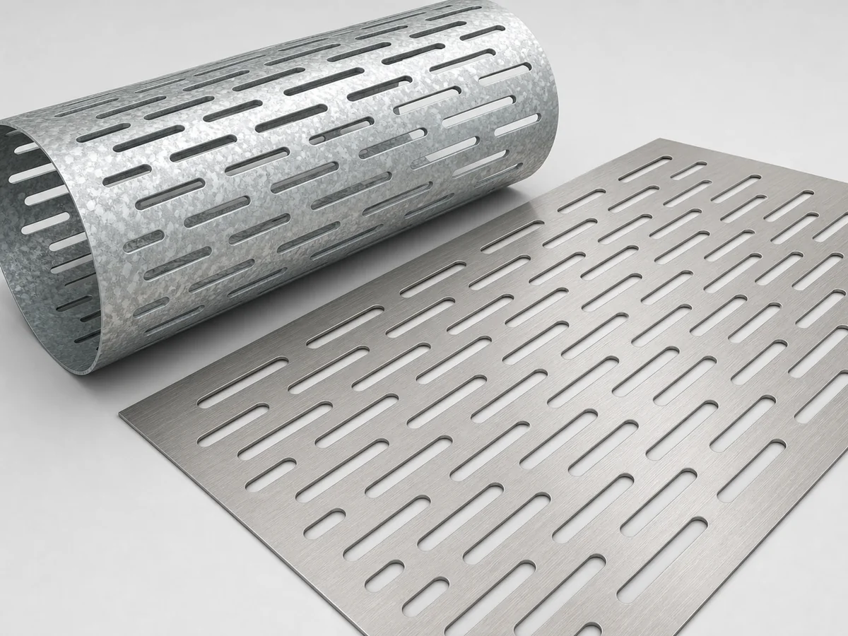 AI-generated reference illustration: Slotted Hole Perforated Metal Sheet