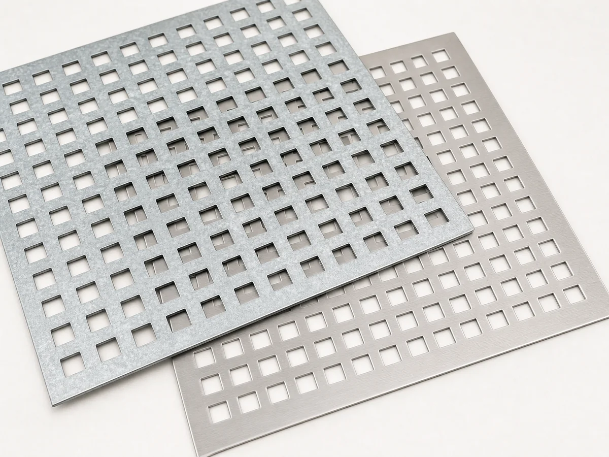 AI-generated reference illustration: Square Hole Perforated Metal Sheet